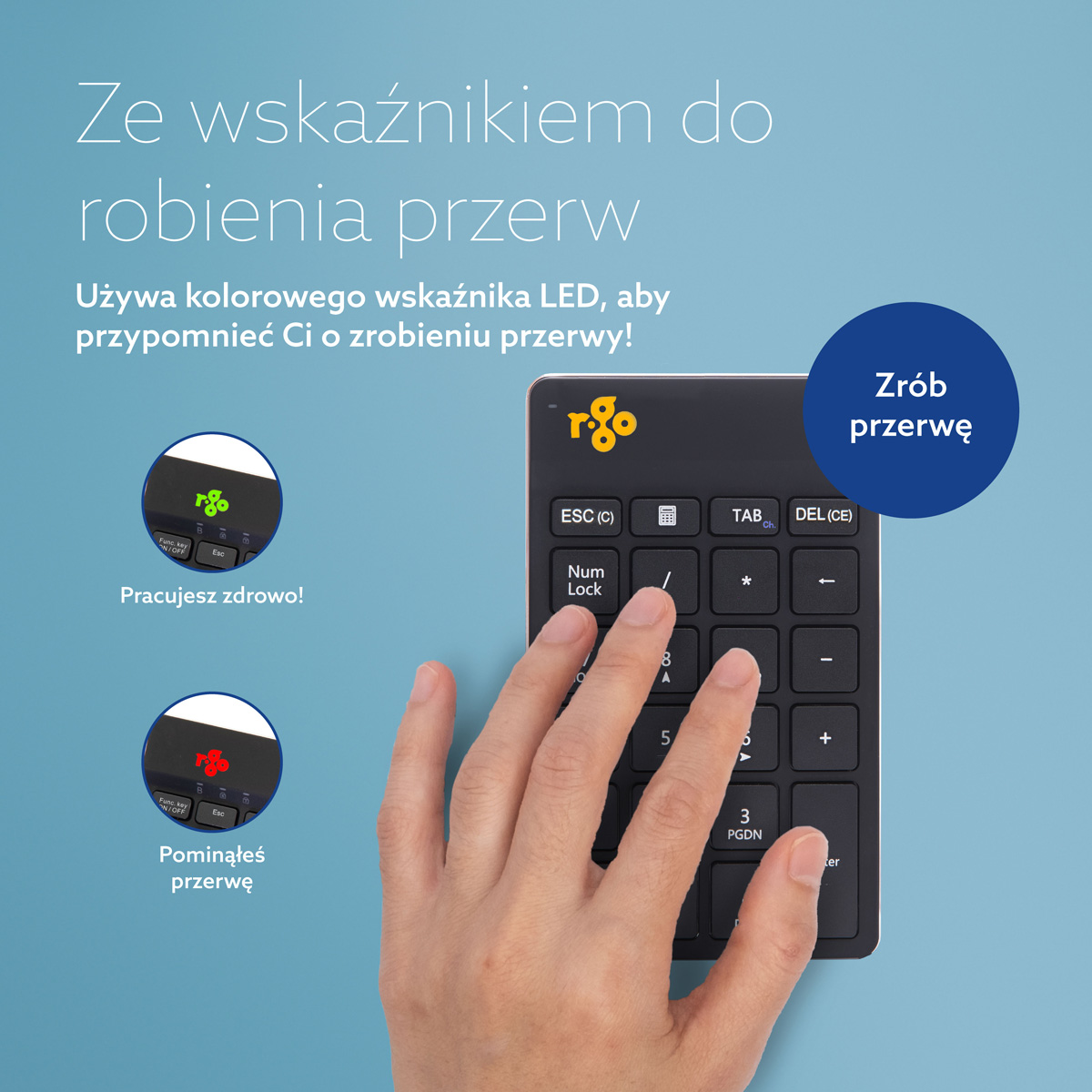 R-Go Numpad Break (czarny, bezprzewodowy)
