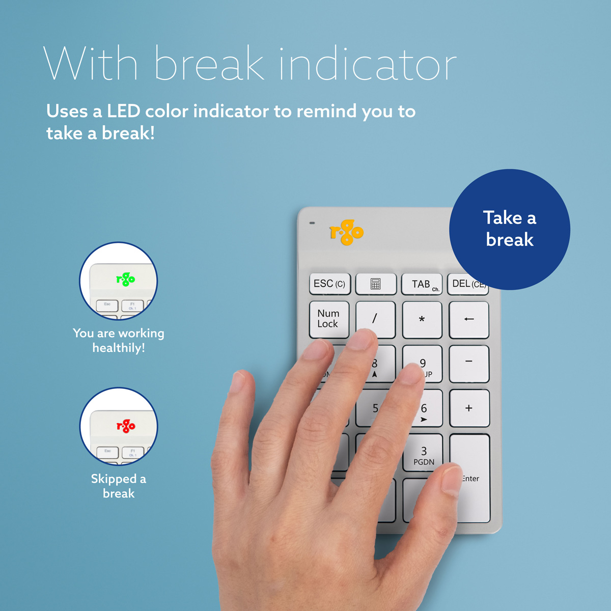 R-Go Numpad Break (white, wireless)