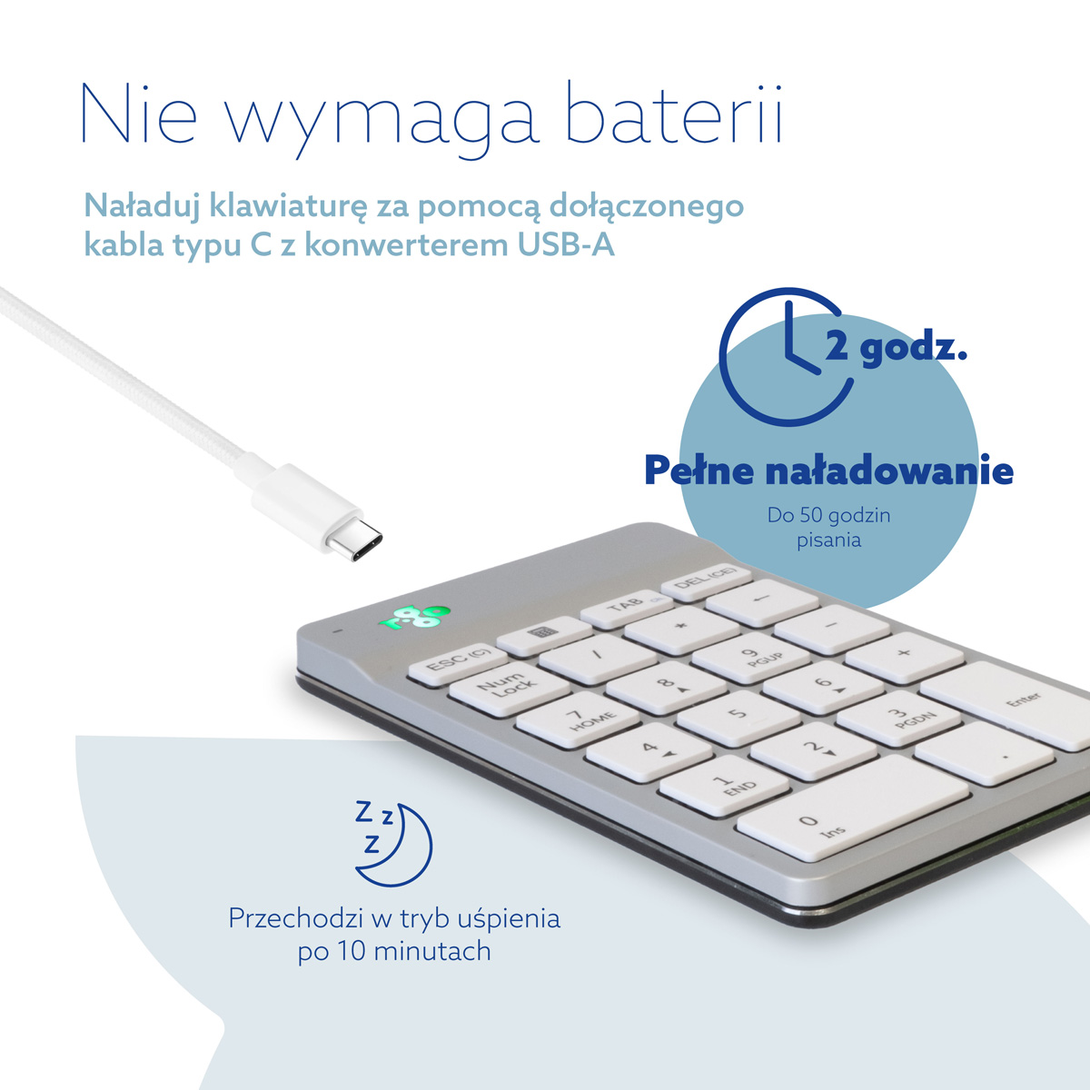 R-Go Numpad Break (biały, bezprzewodowy)