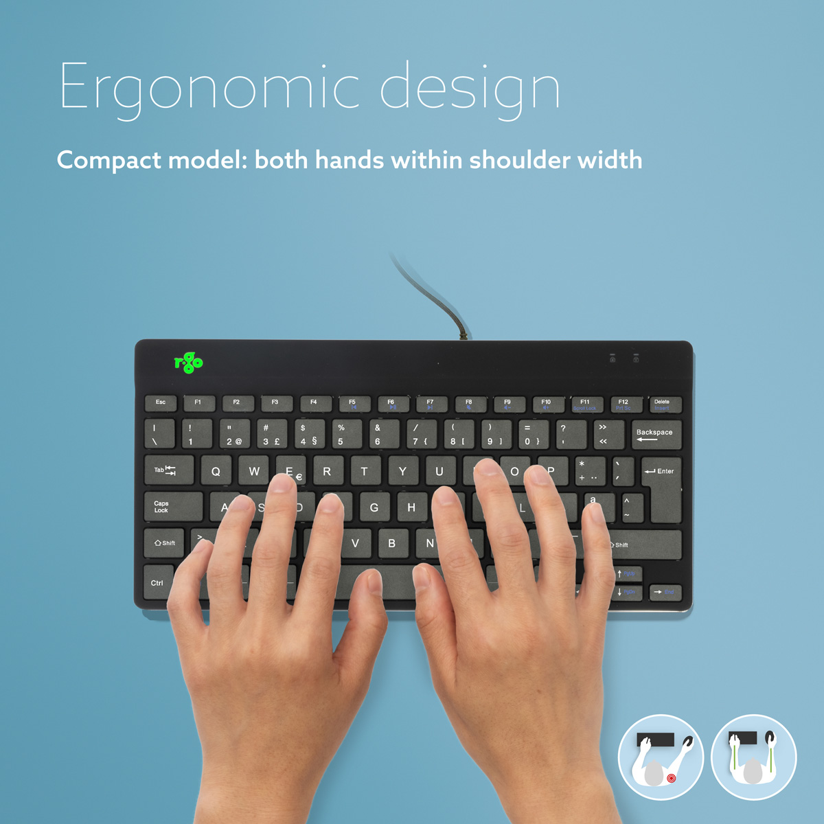 R-Go Compact Break (black, wired, QWERTY – PT)