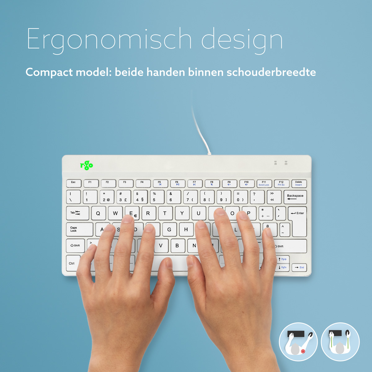 R-Go Compact Break (wit, bedraad, QWERTY – PT)