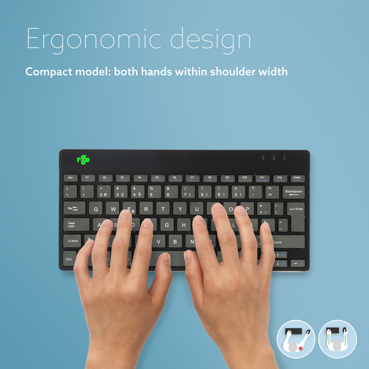 R-Go Compact Break (black, wireless, QWERTY – PT)