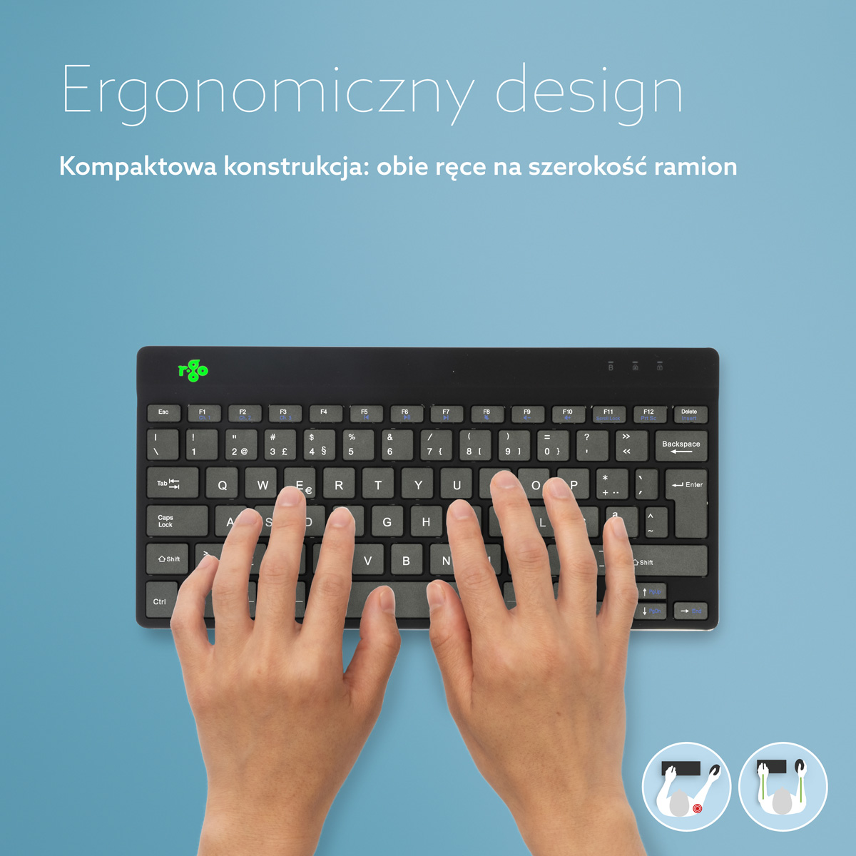 R-Go Compact Break (czarny, bezprzewodowy, QWERTY – PT)