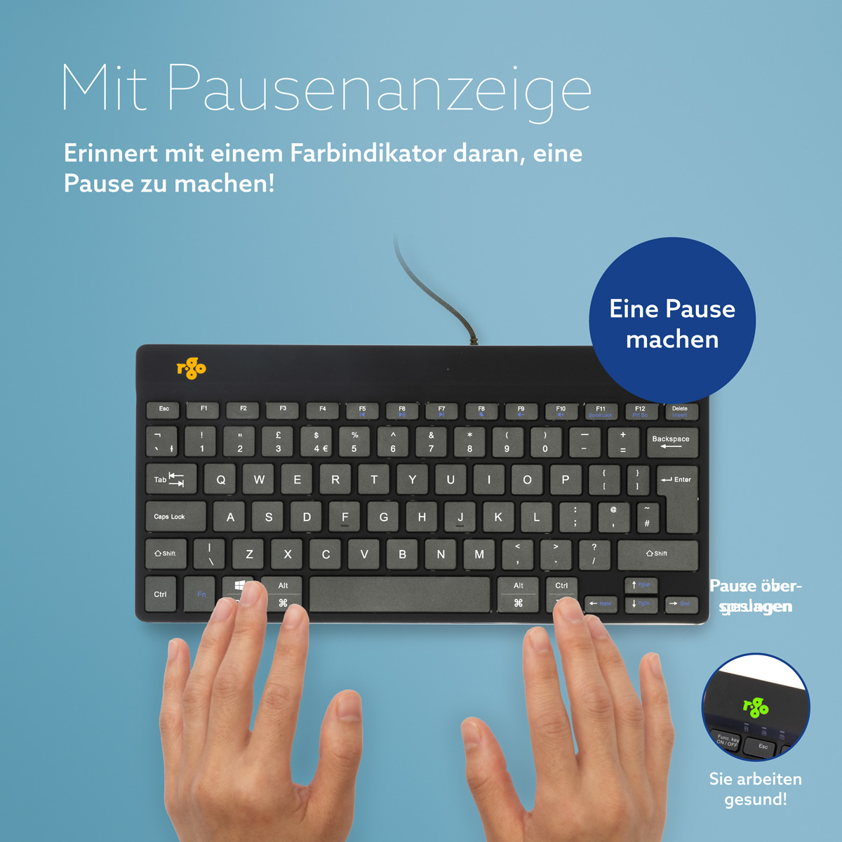 R-Go Compact Break (schwarz, verkabelt, QWERTY – UK)
