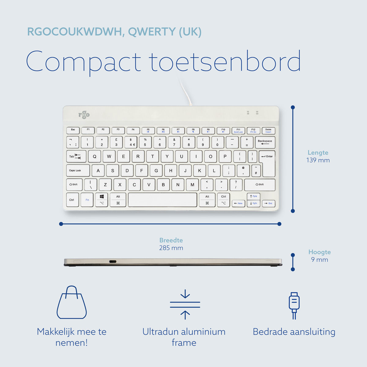 R-Go Compact Break (wit, bedraad, QWERTY – UK)