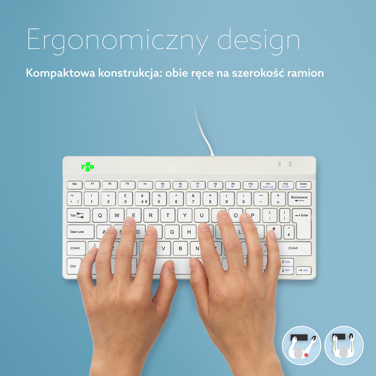 R-Go Compact Break (biały, przewodowy, QWERTY – UK)