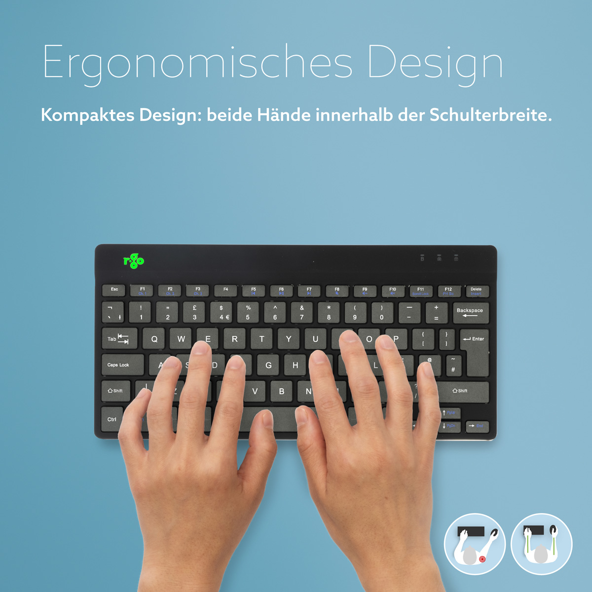 R-Go Compact Break (schwarz, drahtlos, QWERTY – UK)