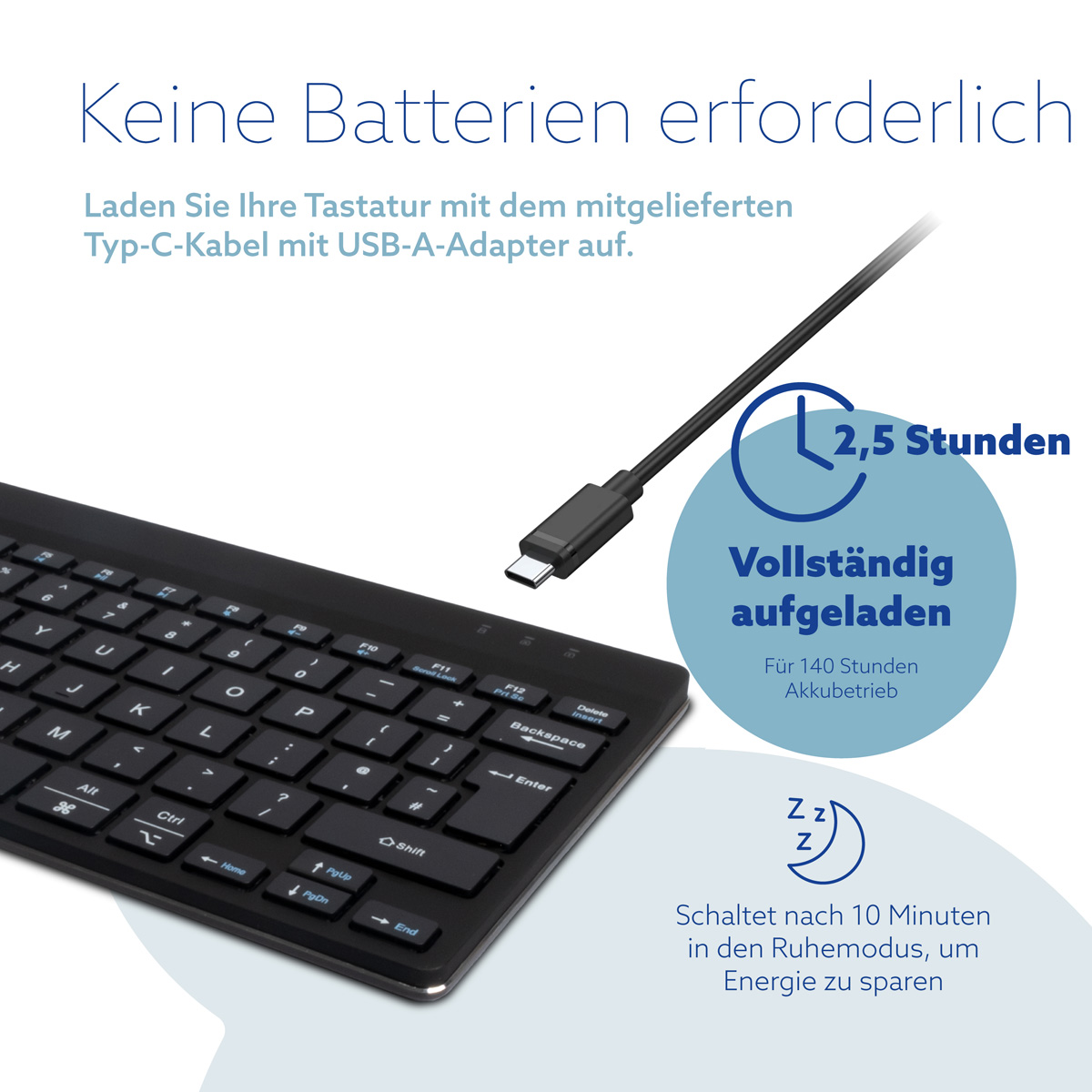R-Go Compact Break (schwarz, drahtlos, QWERTY – UK)