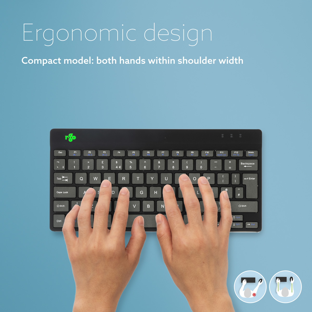 R-Go Compact Break (black, wireless, QWERTY – UK)