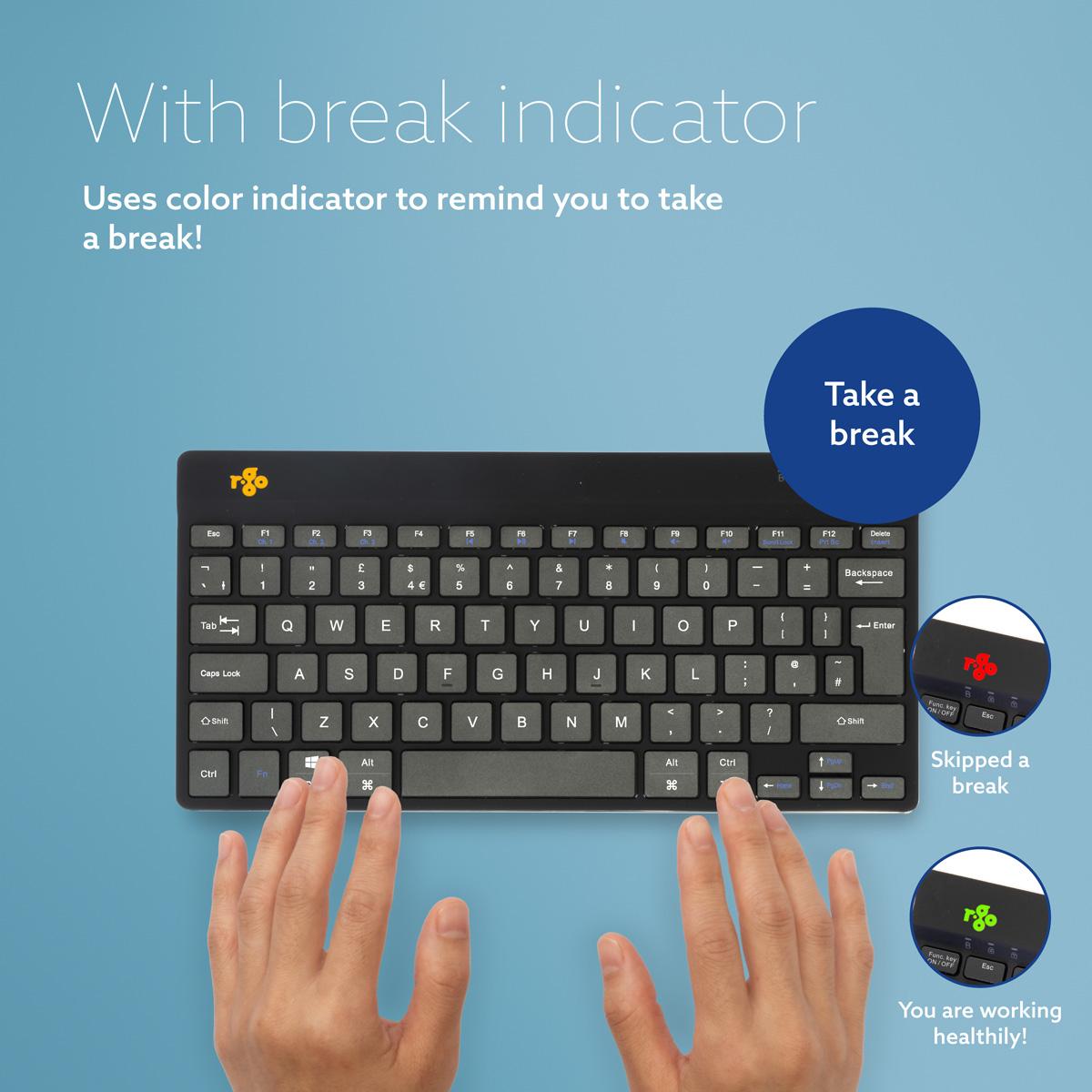 R-Go Compact Break (black, wireless, QWERTY – UK)