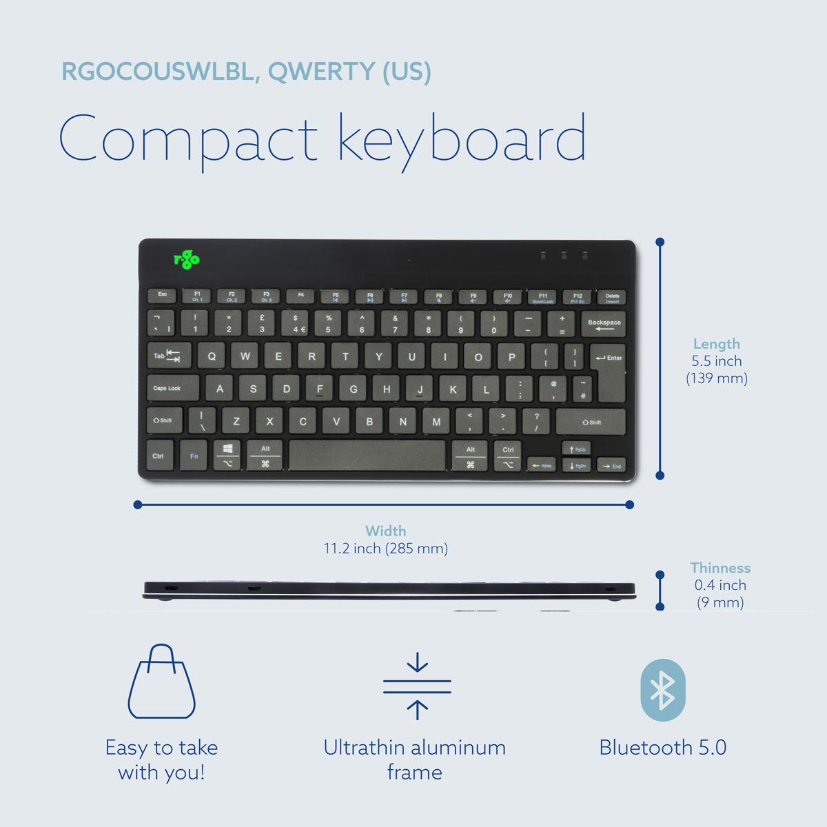 R-Go Compact Break (black, wireless, QWERTY – UK)