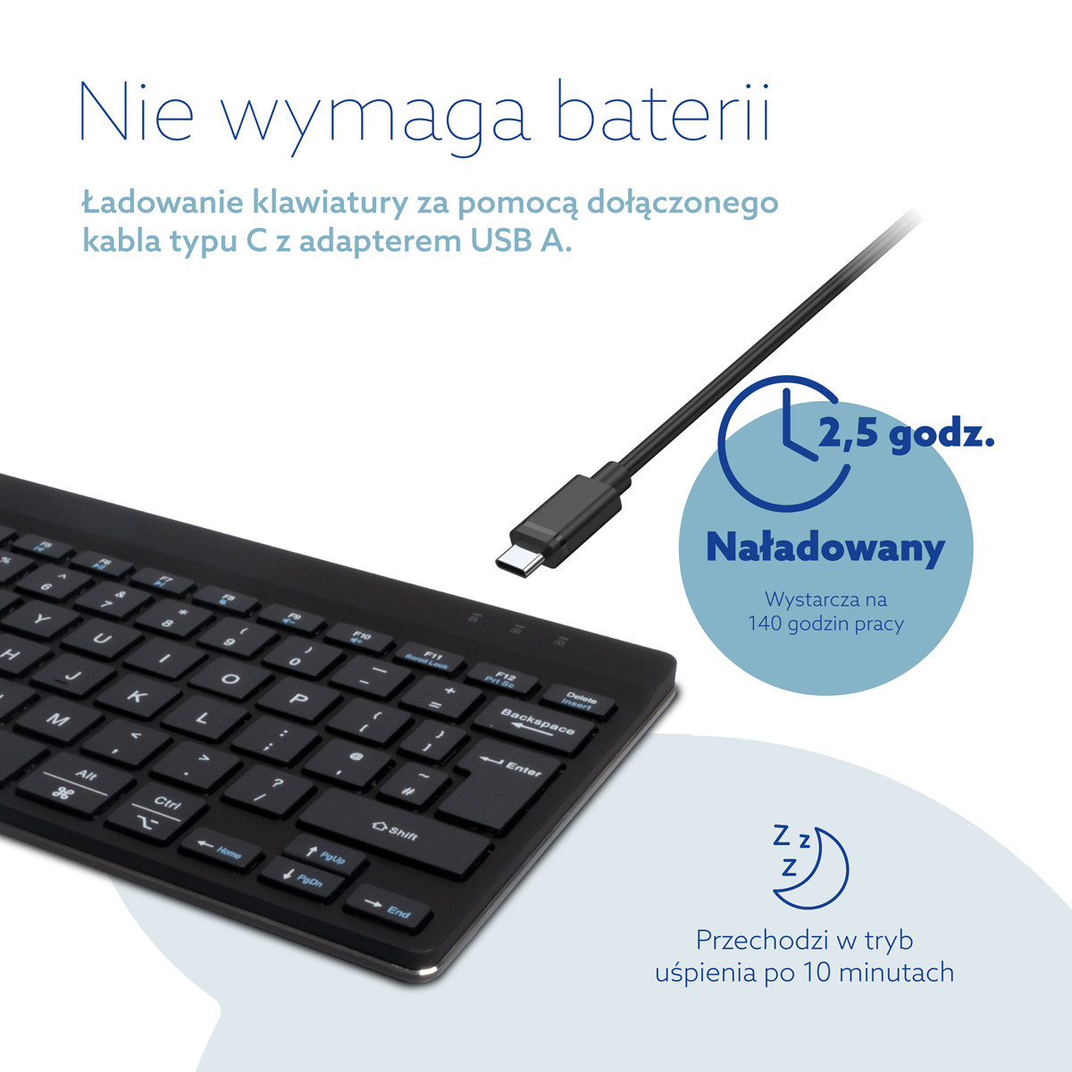 R-Go Compact Break (czarny, bezprzewodowy, QWERTY – UK)