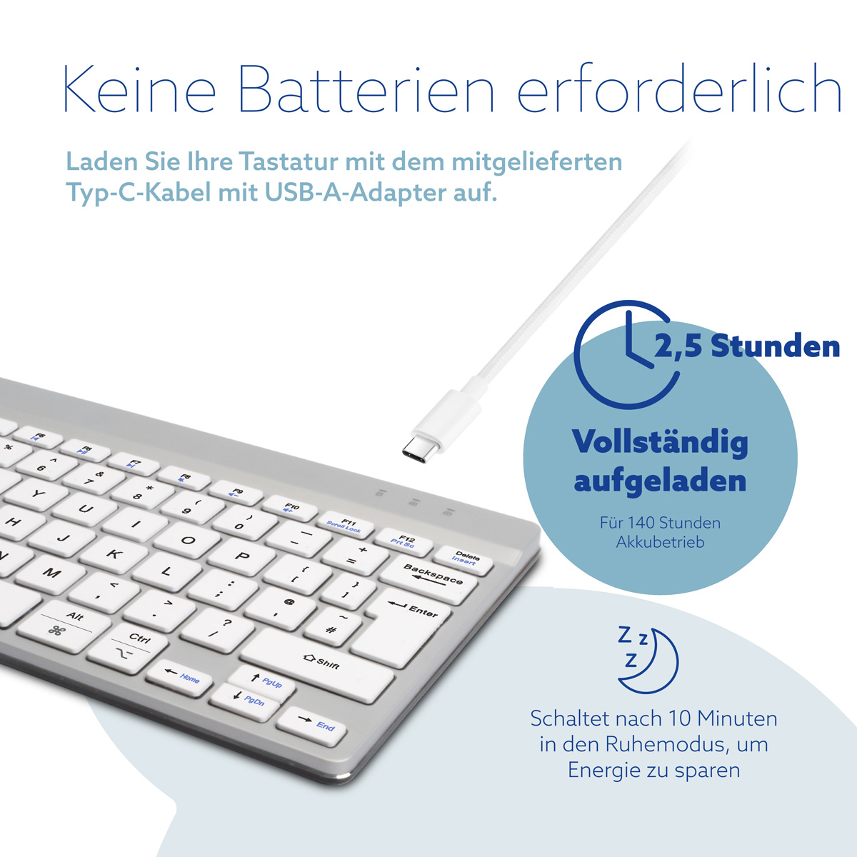 R-Go Compact Break (weiß, drahtlos, QWERTY – UK)
