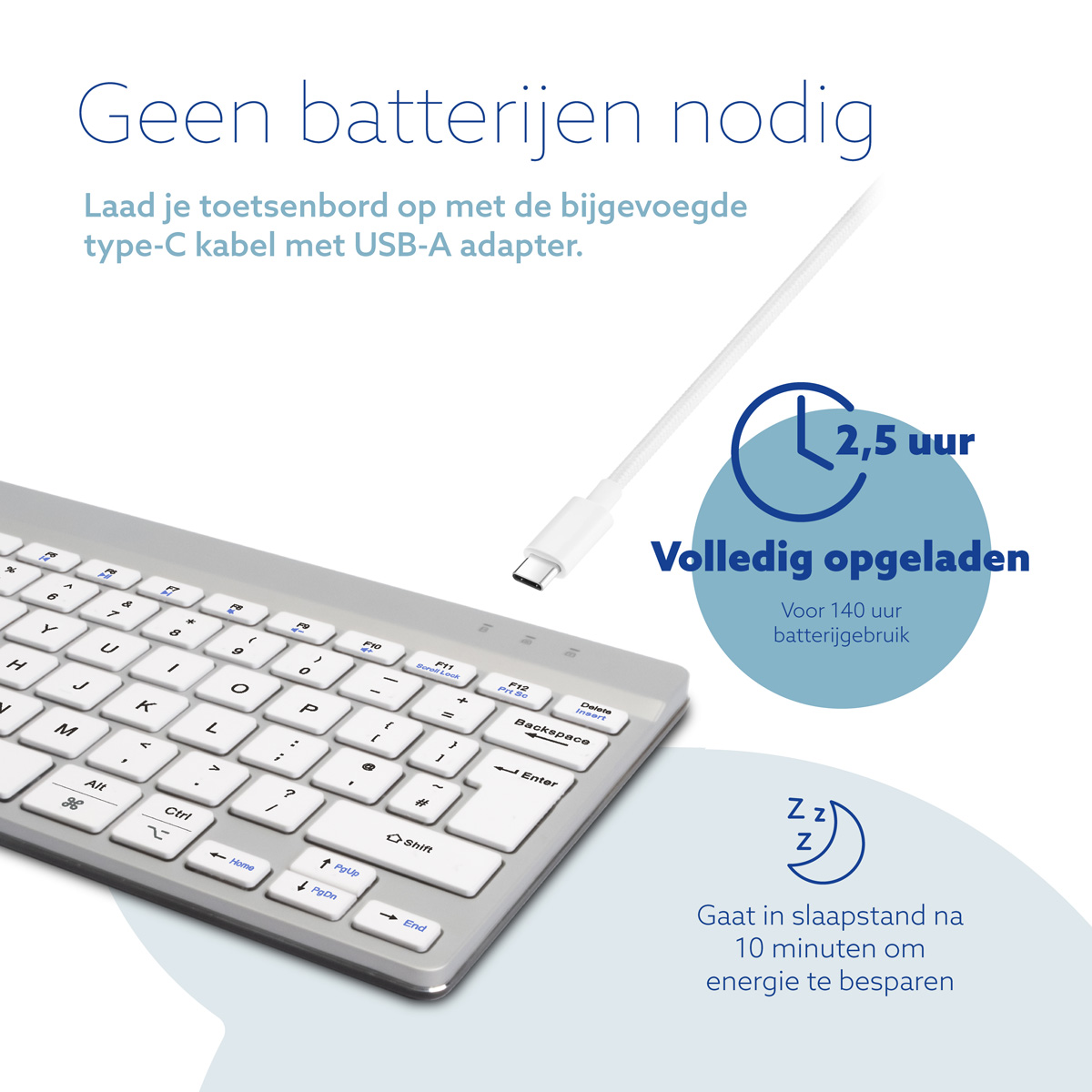 R-Go Compact Break (wit, draadloos, QWERTY – UK)