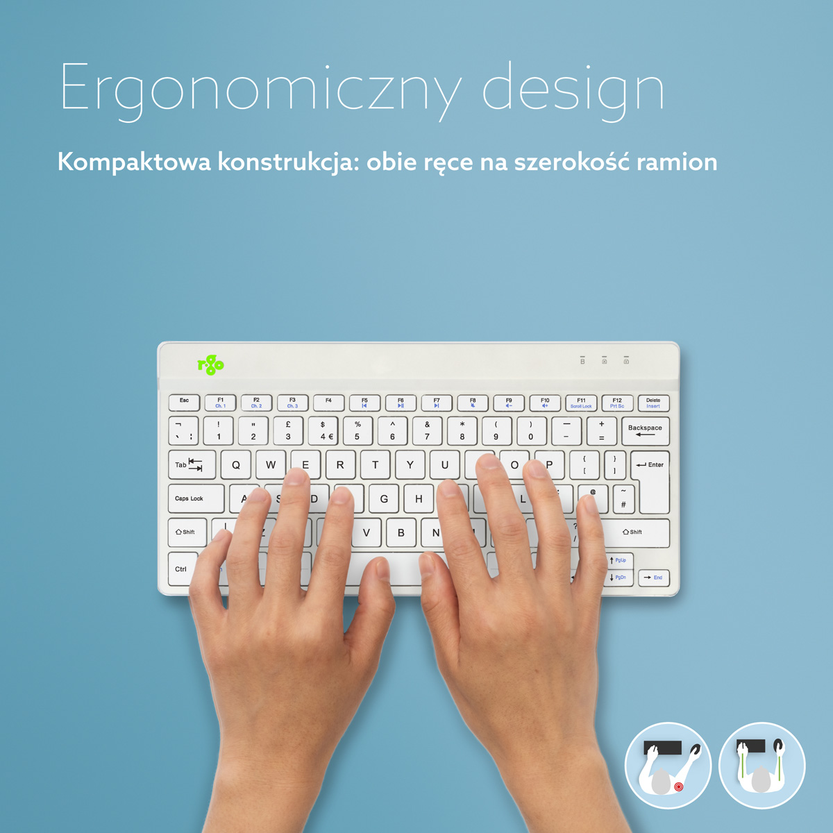 R-Go Compact Break (biały, bezprzewodowy, QWERTY – UK)