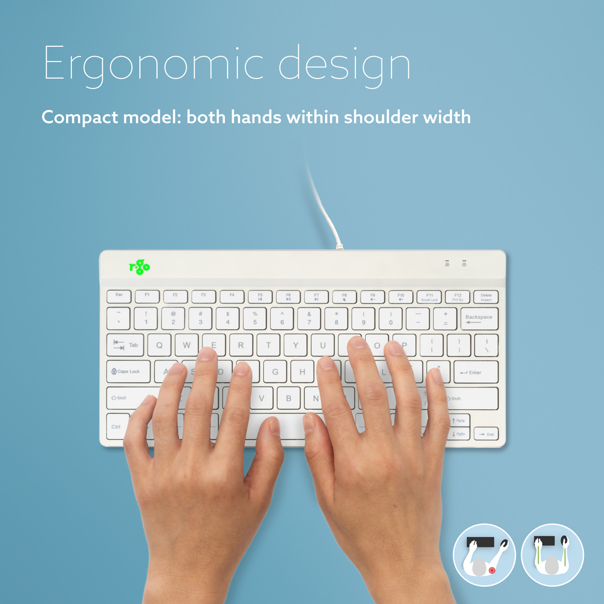 R-Go Compact Break (white, wired, QWERTY – US)