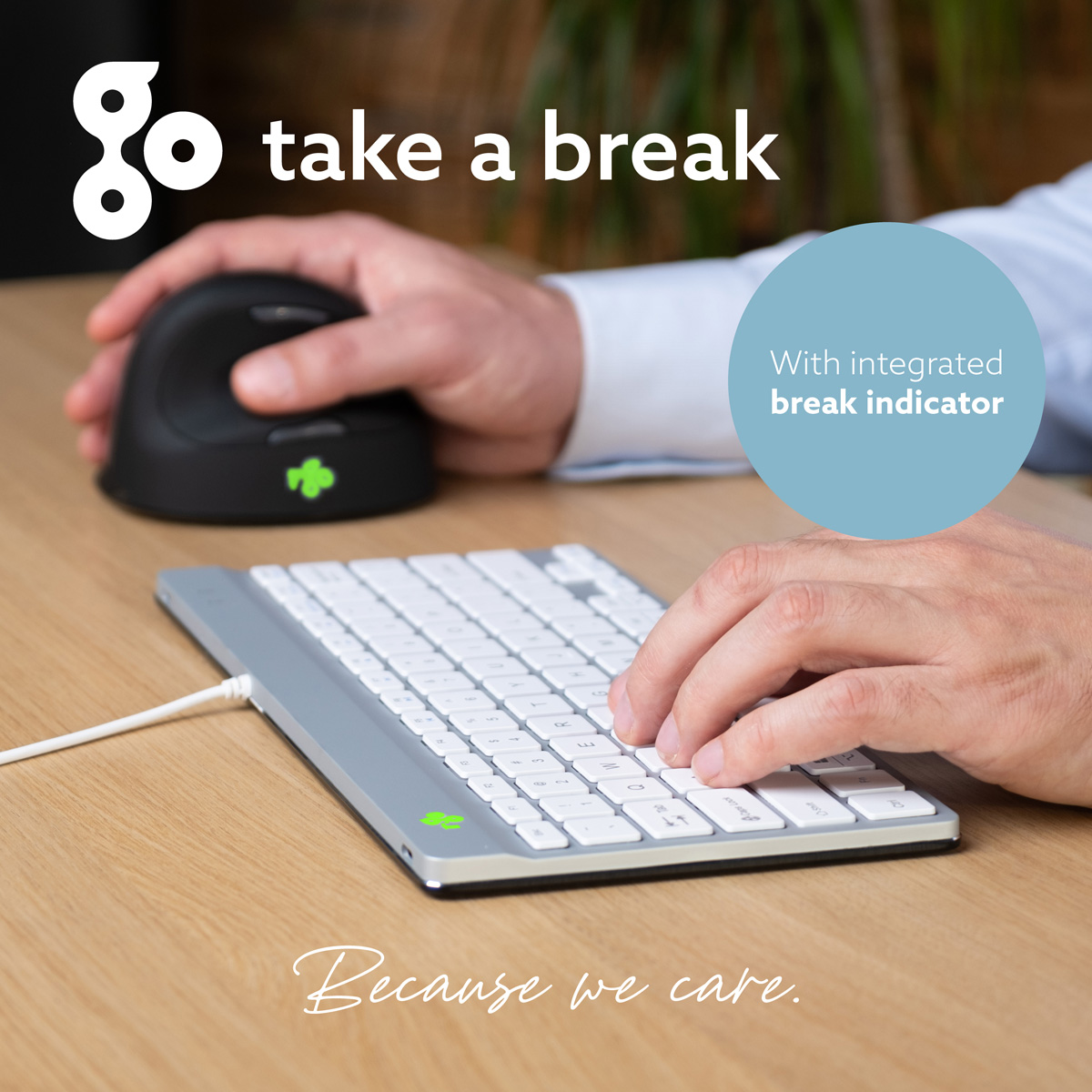 R-Go Compact Break (white, wired, QWERTY – US)