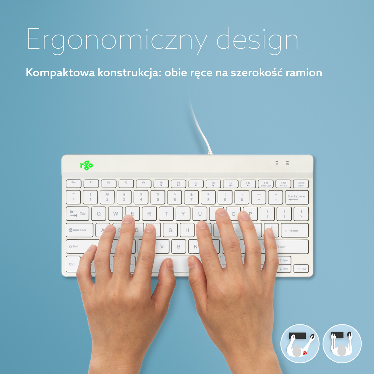 R-Go Compact Break (biały, przewodowy, QWERTY – USA)