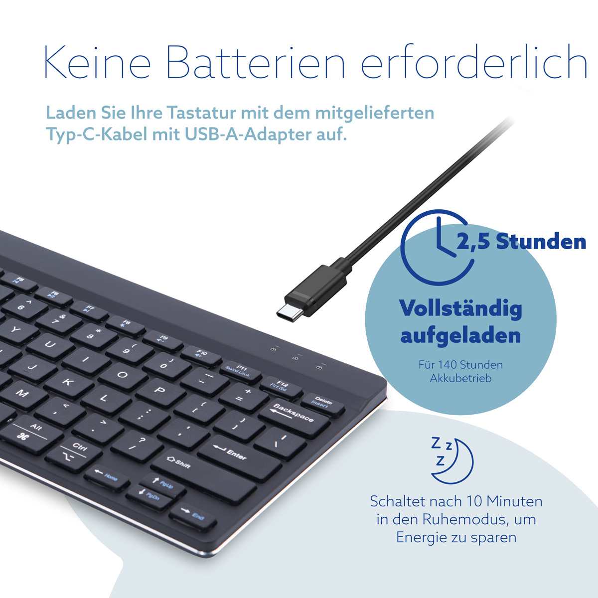 R-Go Compact Break (schwarz, drahtlos, QWERTY – US)