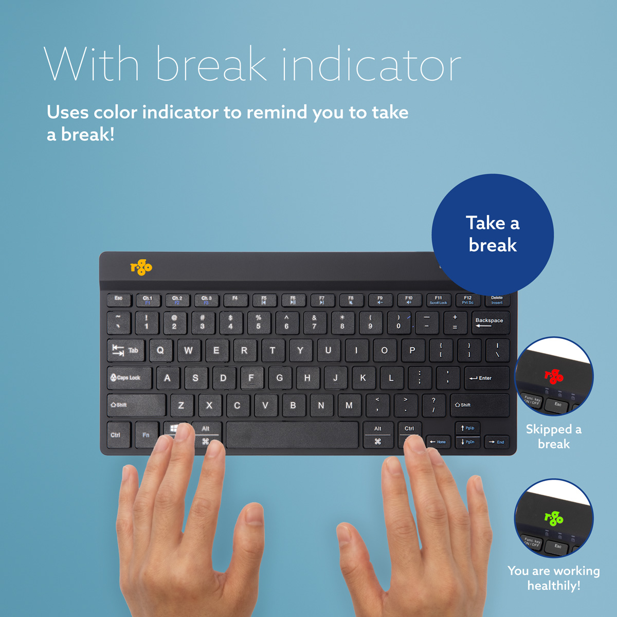 R-Go Compact Break (black, wireless, QWERTY – US)