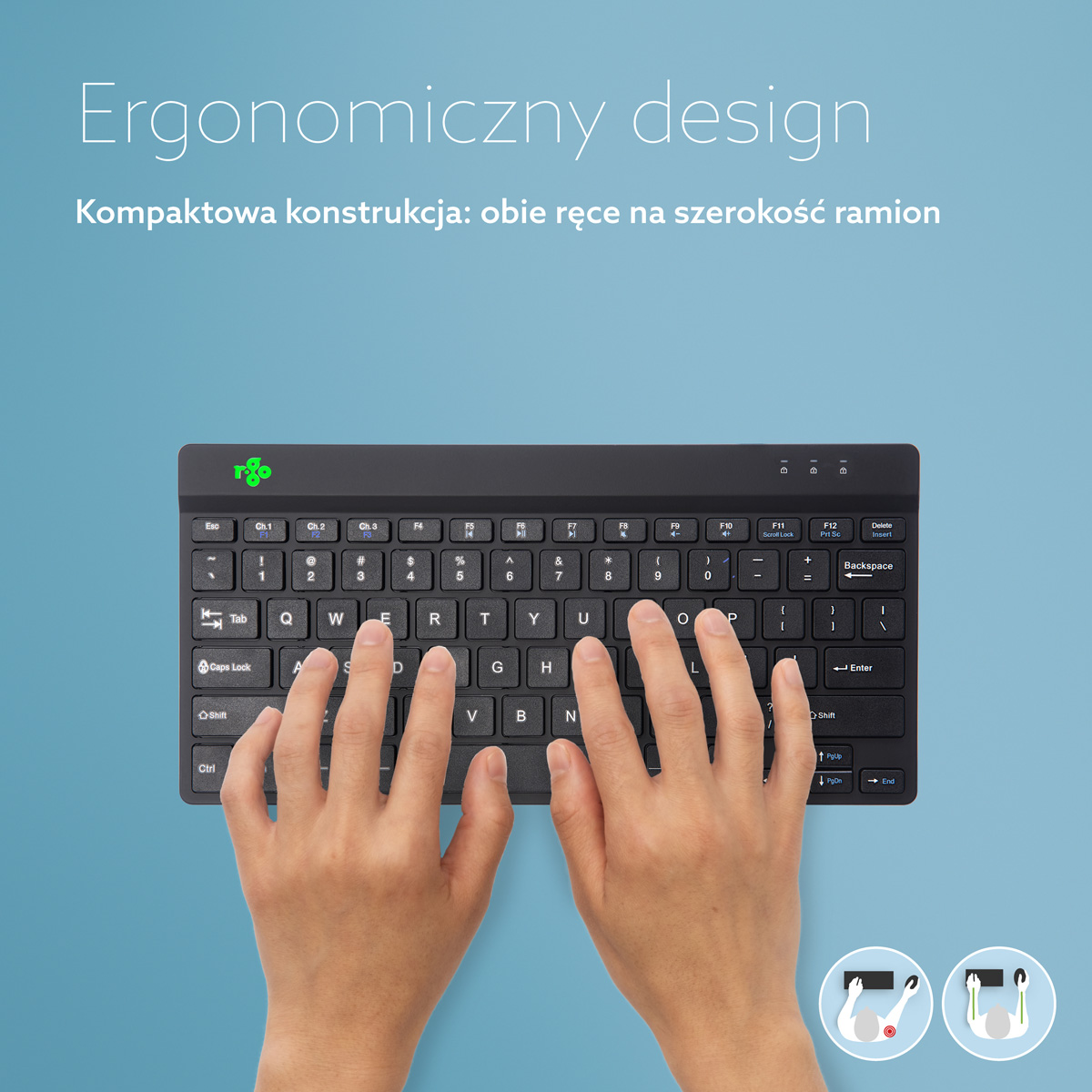R-Go Compact Break (czarny, bezprzewodowy, QWERTY – USA)