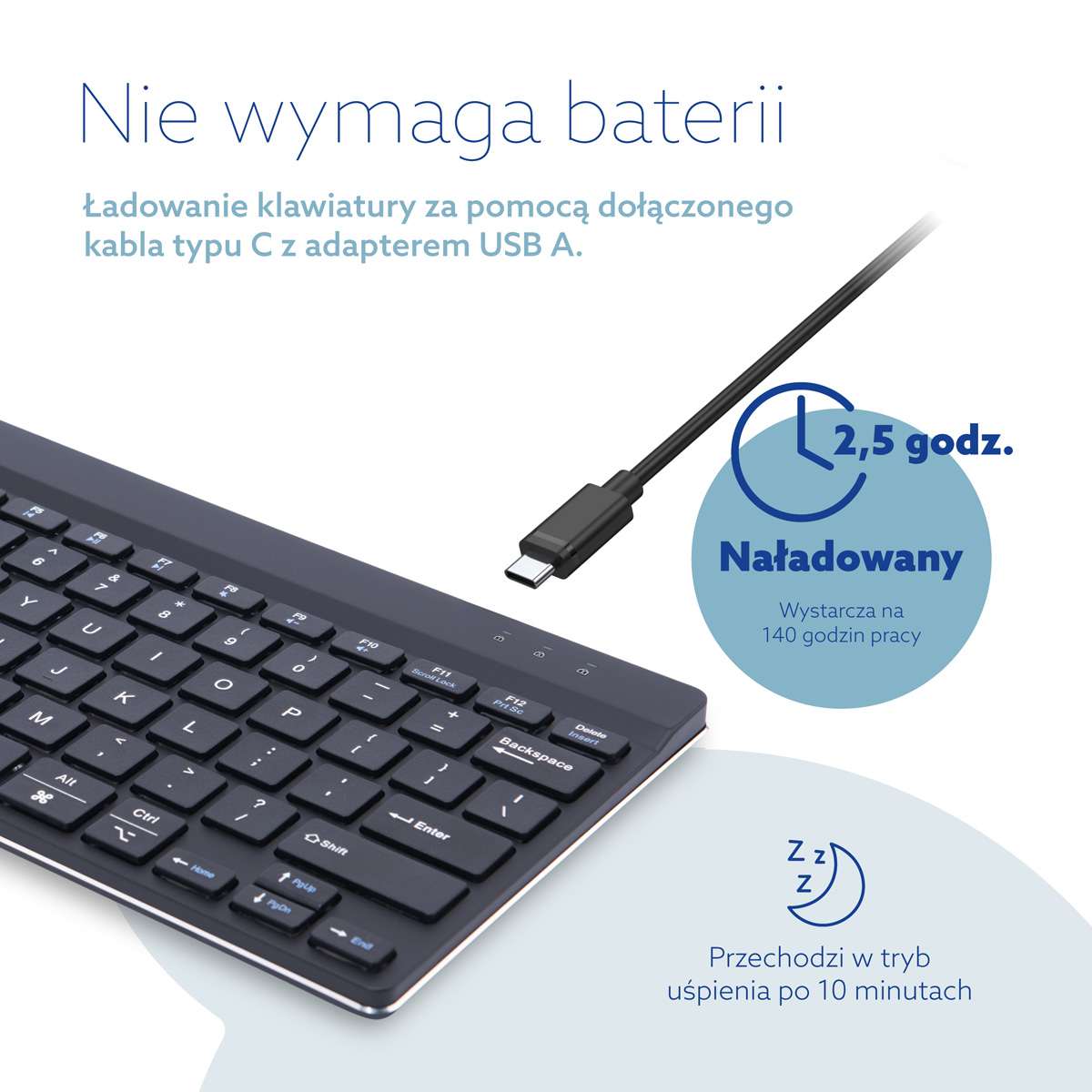 R-Go Compact Break (czarny, bezprzewodowy, QWERTY – USA)
