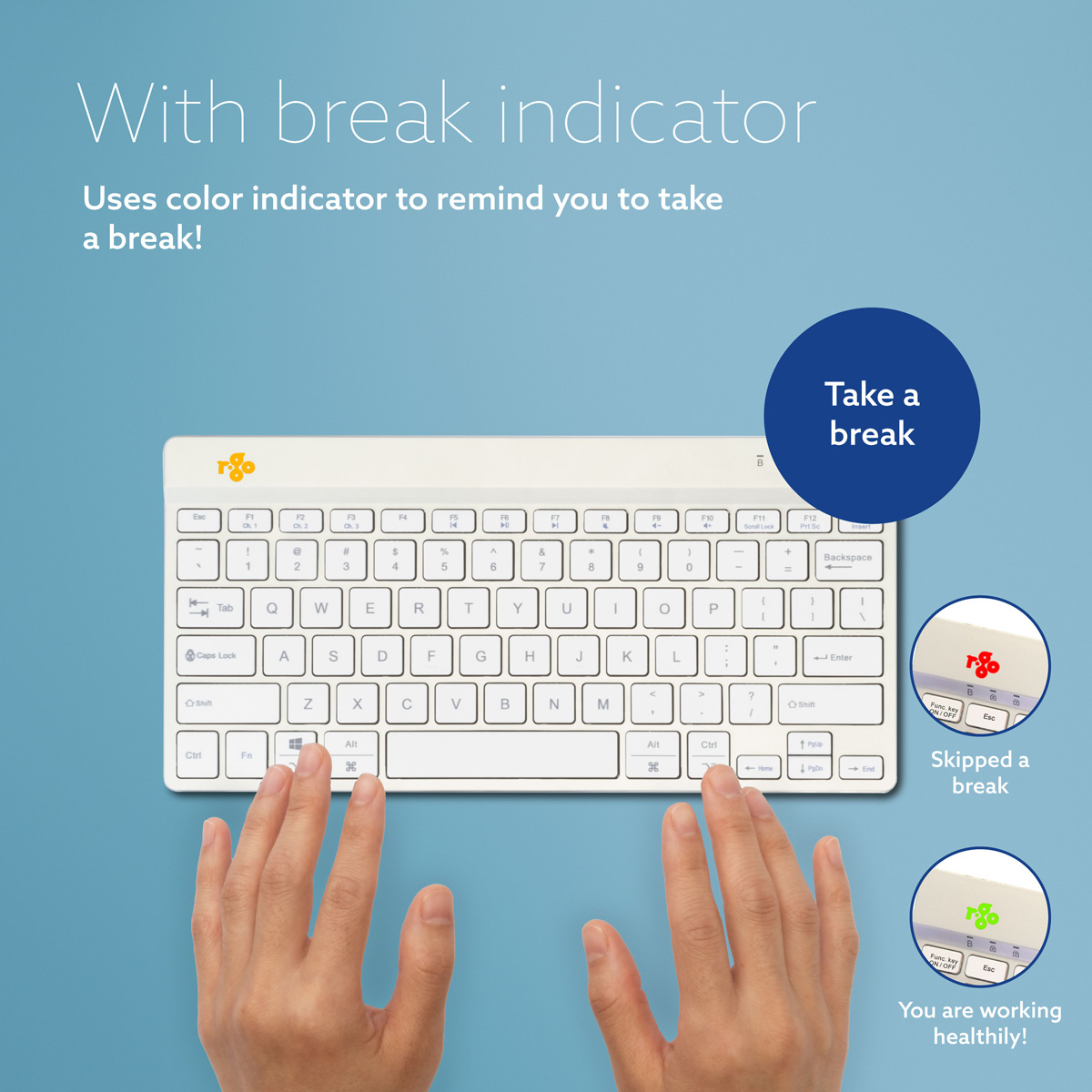 R-Go Compact Break (white, wireless, QWERTY – US)