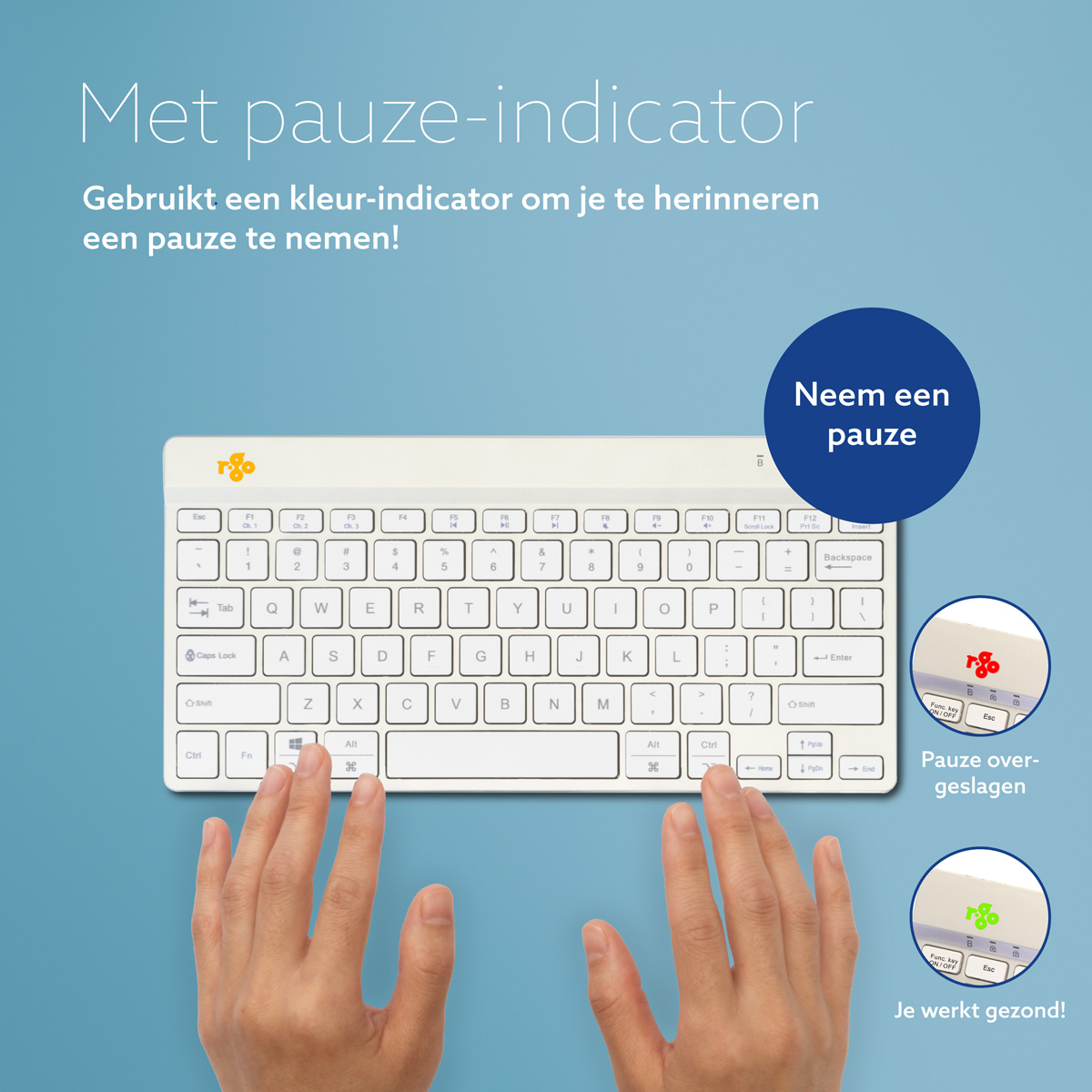 R-Go Compact Break (wit, draadloos, QWERTY – US)