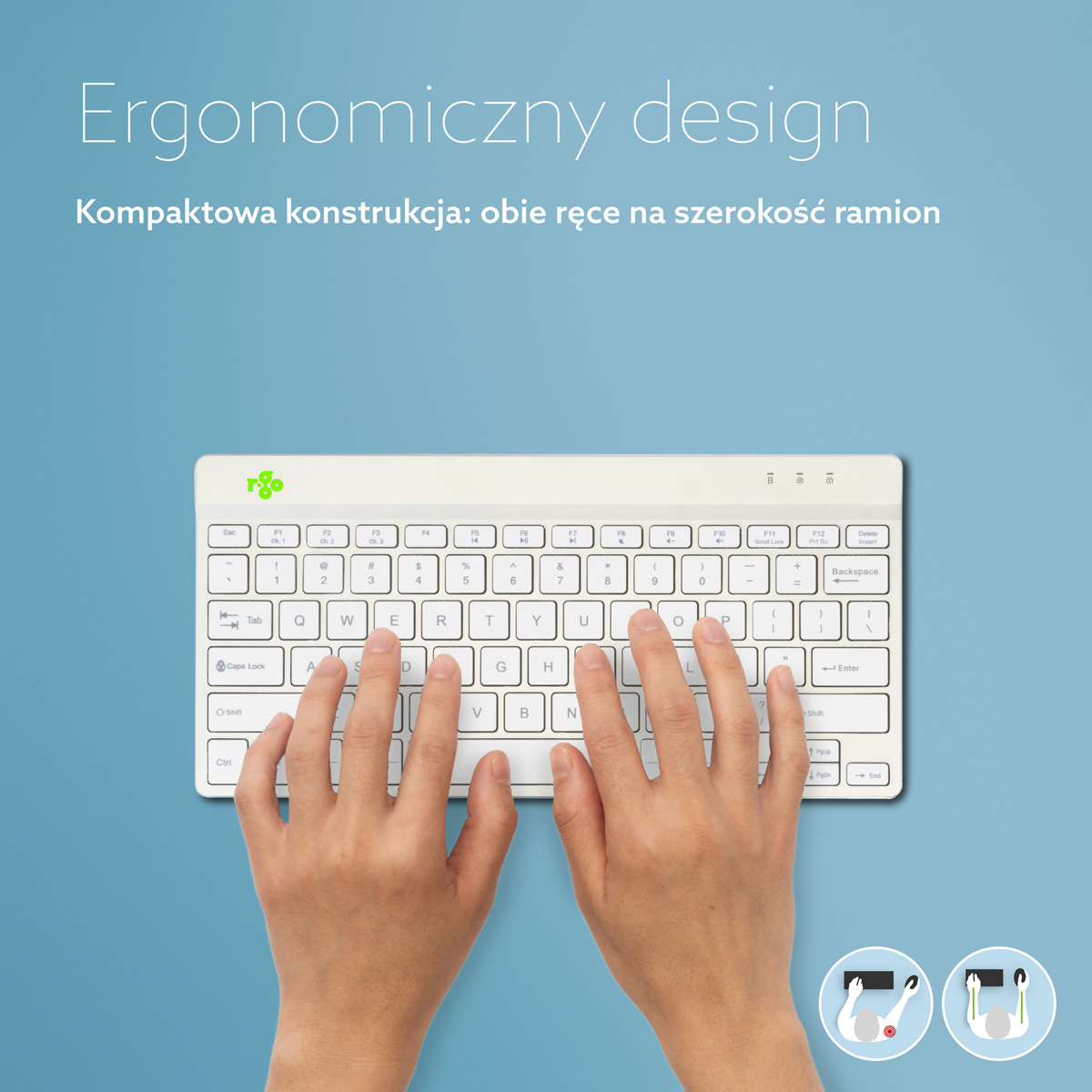 R-Go Compact Break (biały, bezprzewodowy, QWERTY – USA)