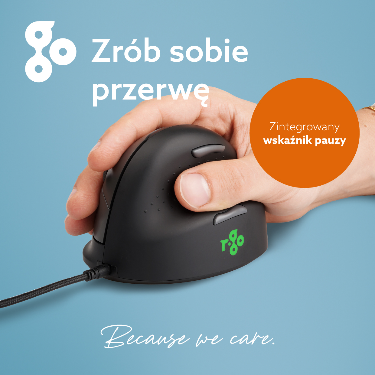 R-Go HE Break (mały, prawy, z przewodem)