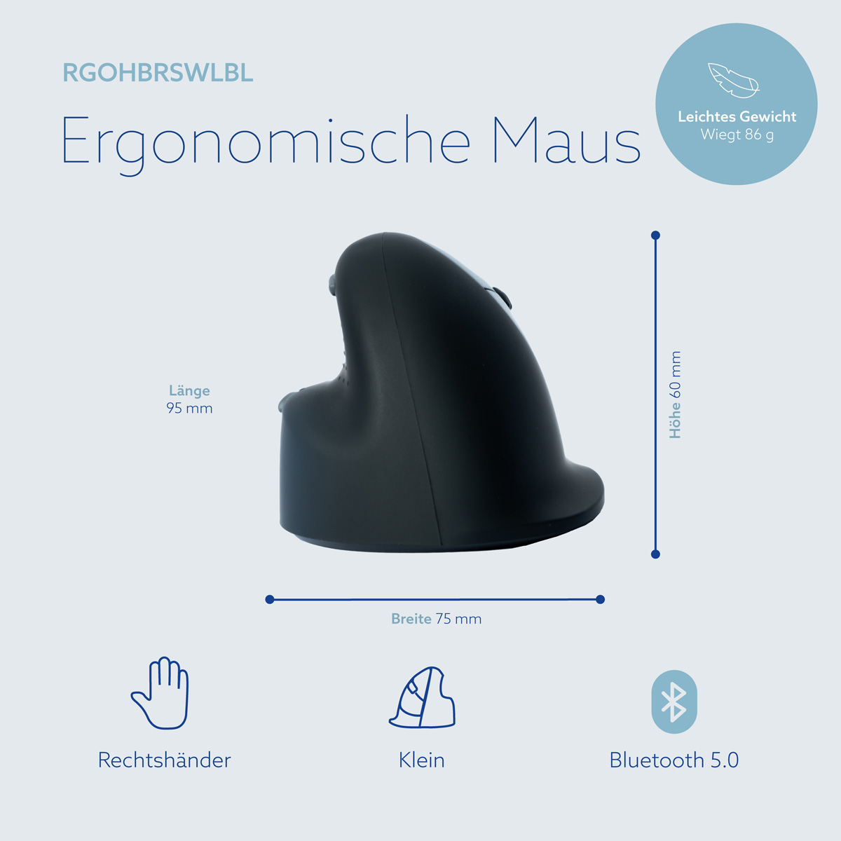 R-Go He Break (klein, rechts, Bluetooth)