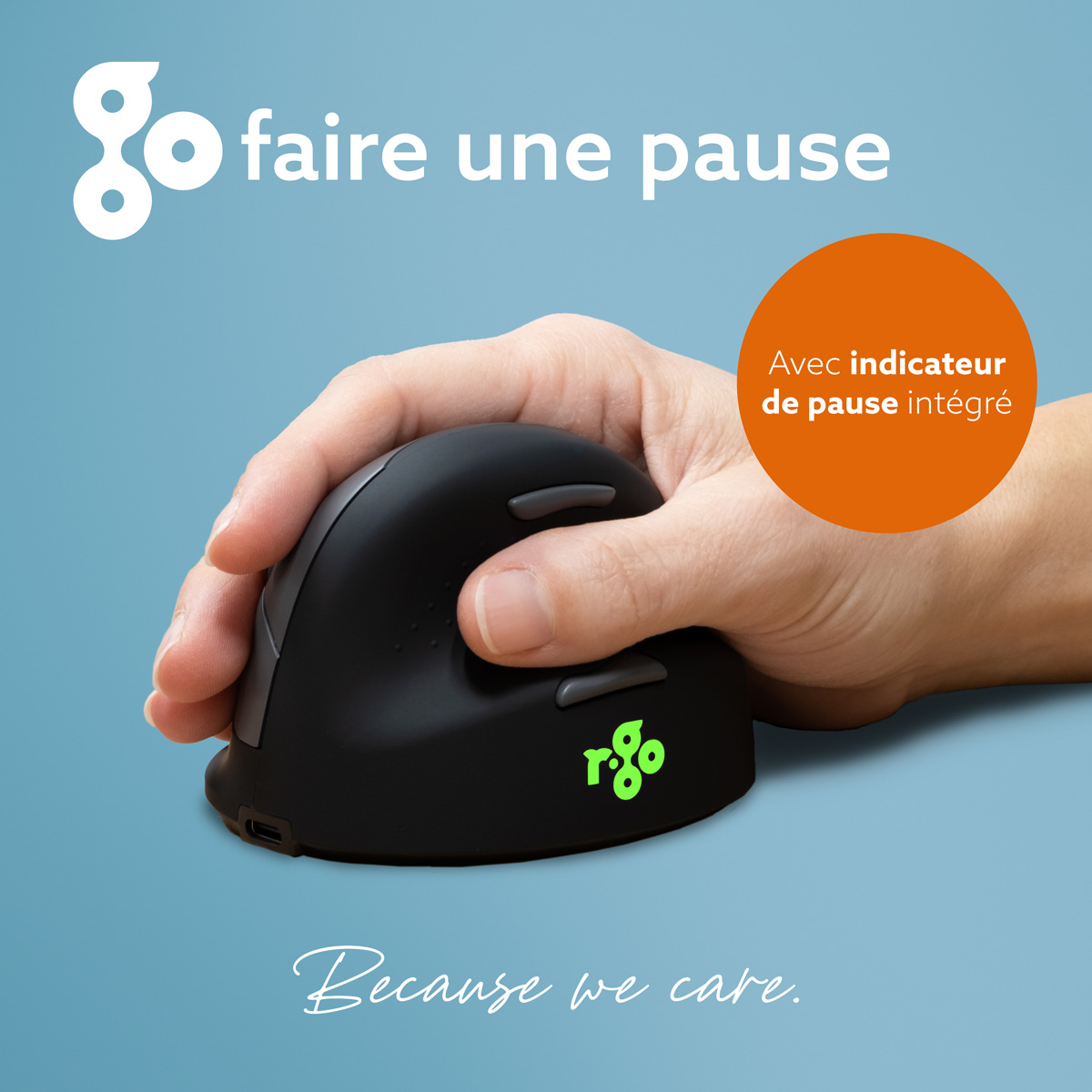 R-Go HE Break (petit modèle, droit, connexion 3 en 1 Bluetooth/2,4 GHz/USB)
