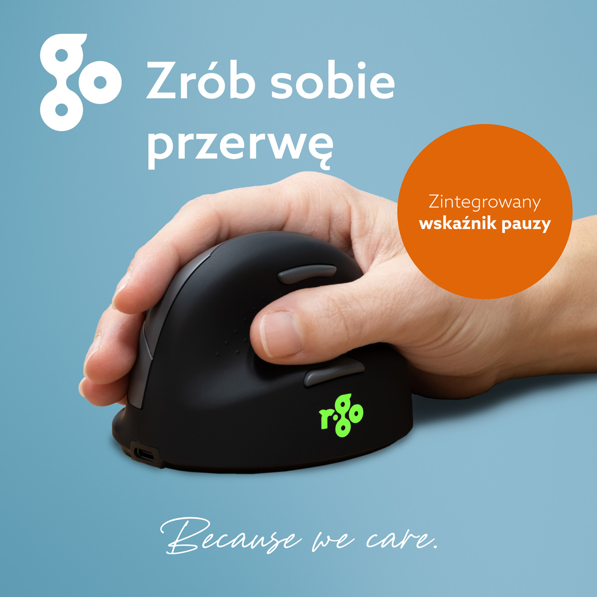 R-Go HE Break (mały, prawostronny, złącze 3 w 1: Bluetooth/2,4 GHz/USB)