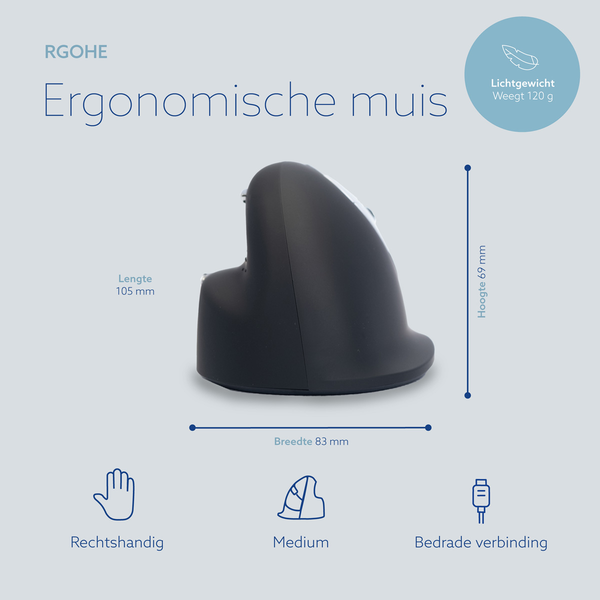 R-Go He Break (medium, rechts, bedraad)