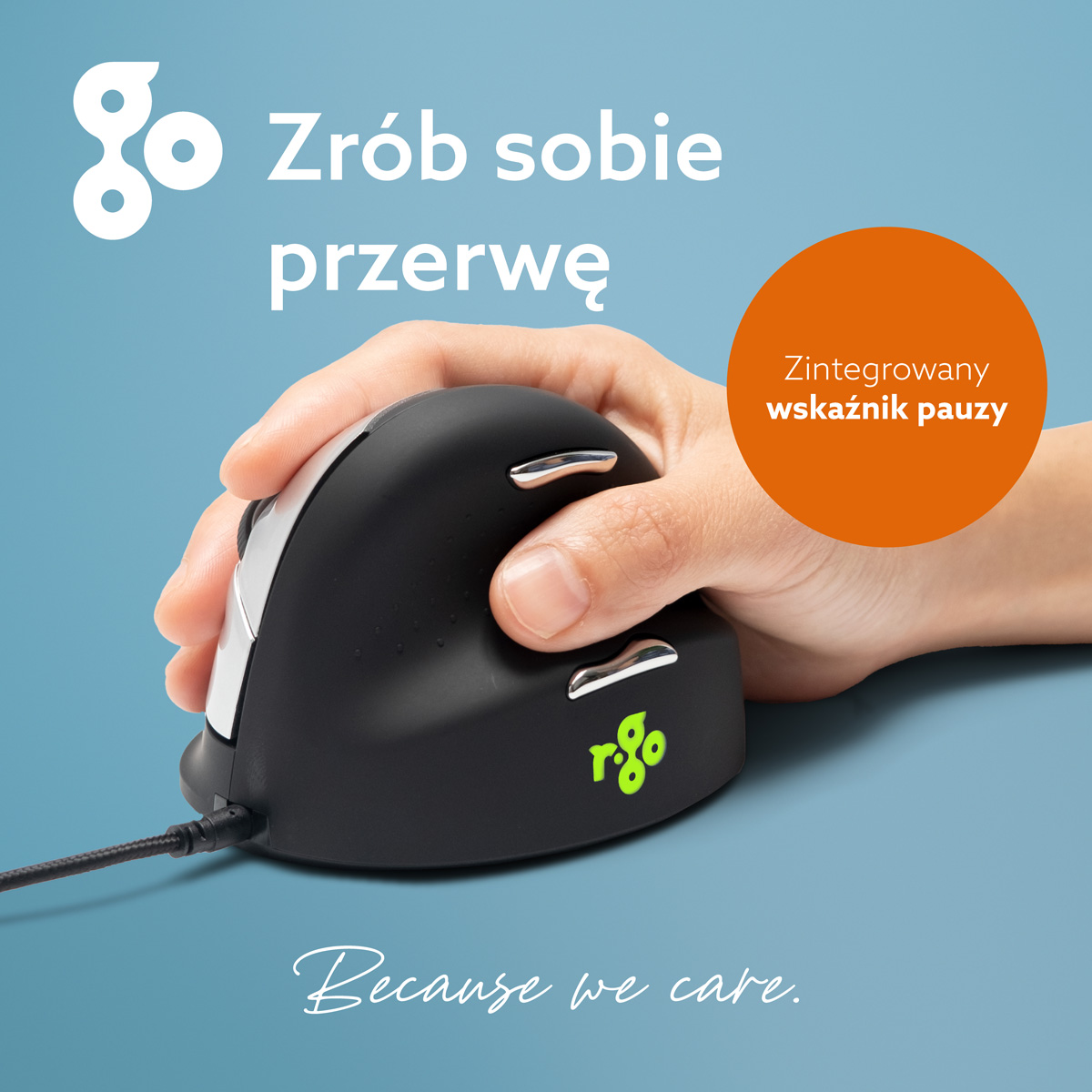 R-Go He Break (średni, prawy, przewodowy)