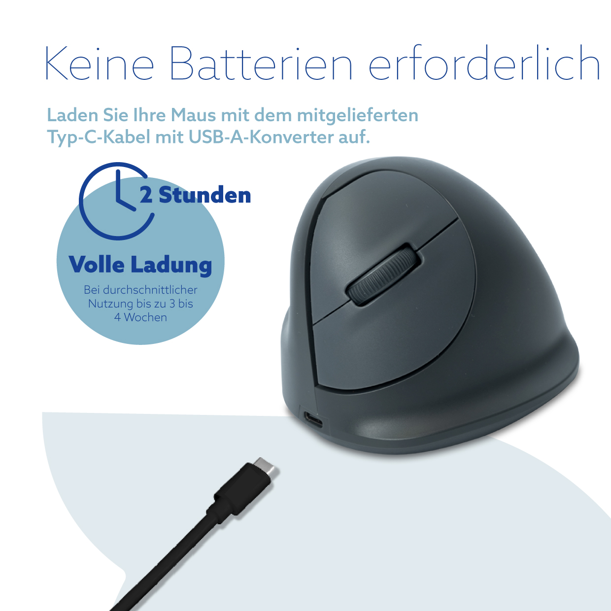 R-Go HE Basic Vertikal-Maus (medium, links)