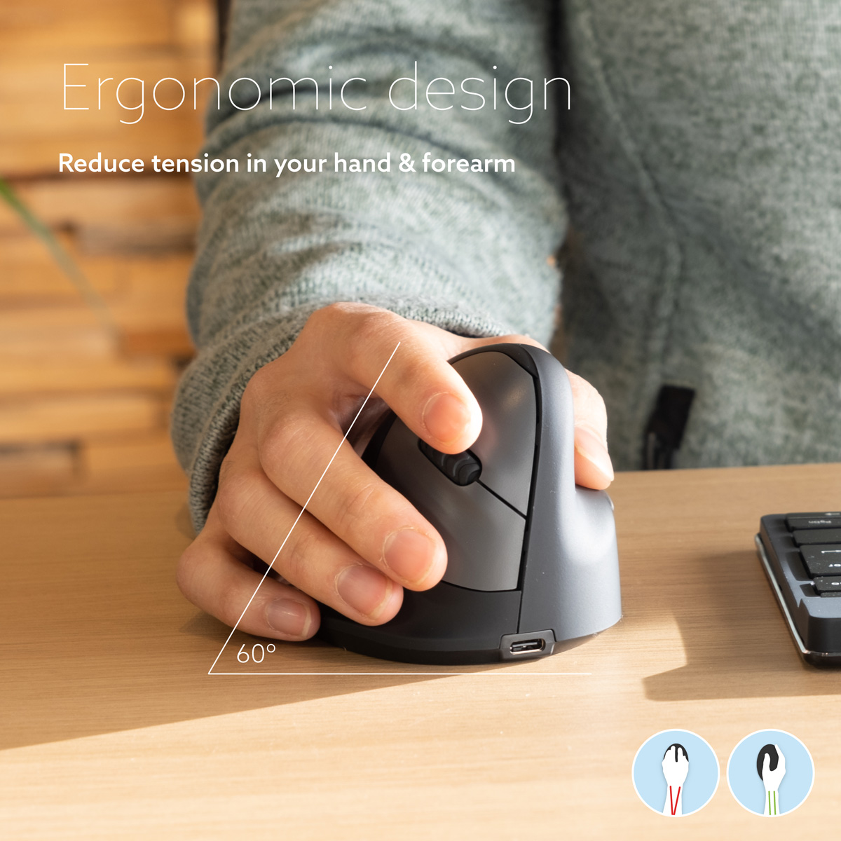 R-Go HE Break Mouse (large, right, bluetooth)