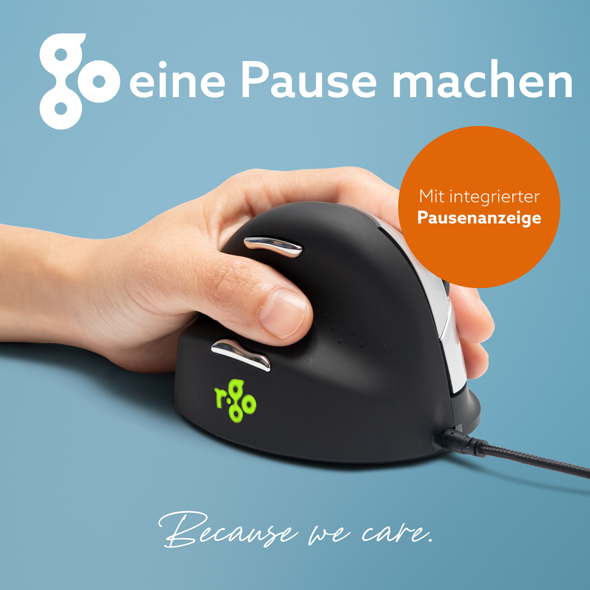 R-Go He Break Maus (mittel, links, verkabelt)