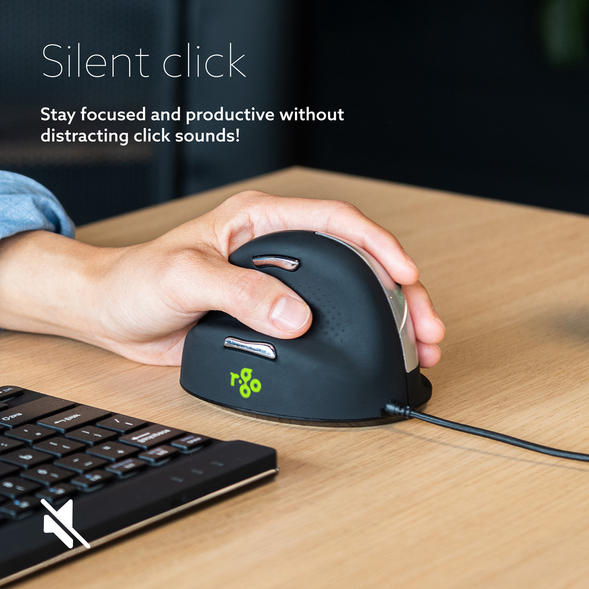 R-Go HE Break Mouse (large, left, wired)