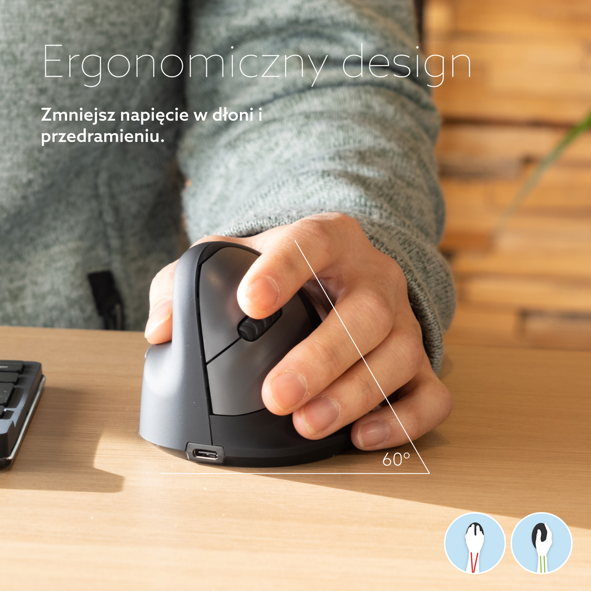 R-Go HE Break (modèle moyen, liaisons, connexion 3 en 1 Bluetooth/2,4 GHz/USB)