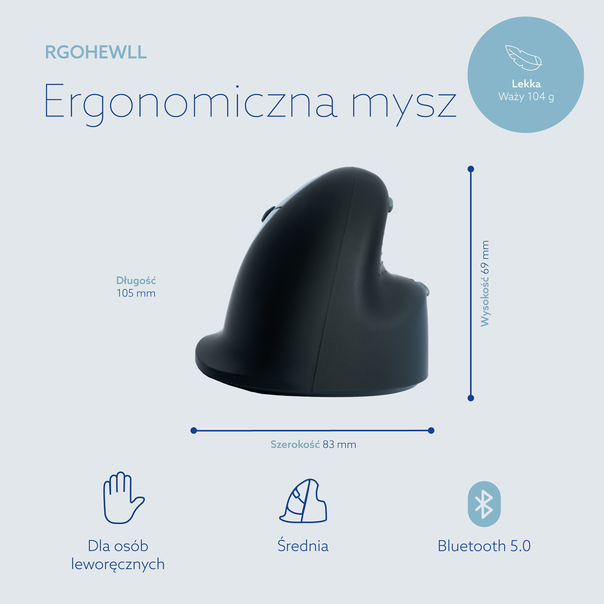 R-Go HE Break (modèle moyen, liaisons, connexion 3 en 1 Bluetooth/2,4 GHz/USB)