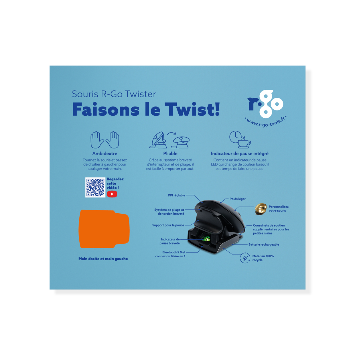 R-Go Presentation Placemat Twister for R-Go Twister mouse