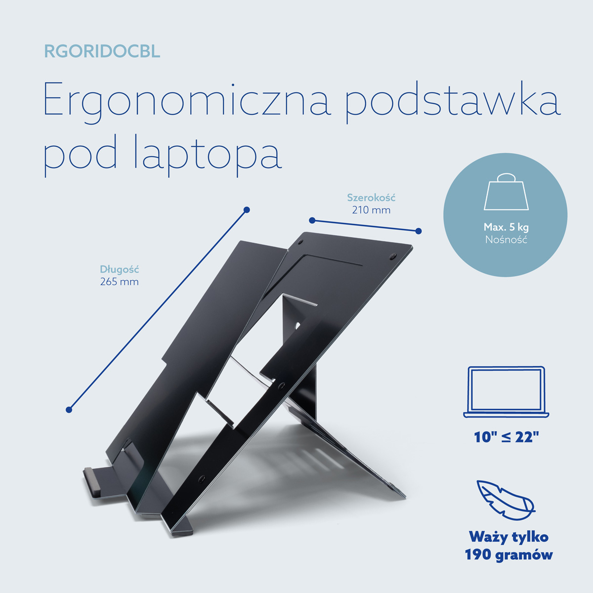 Stojak na laptopa R-Go Riser Document