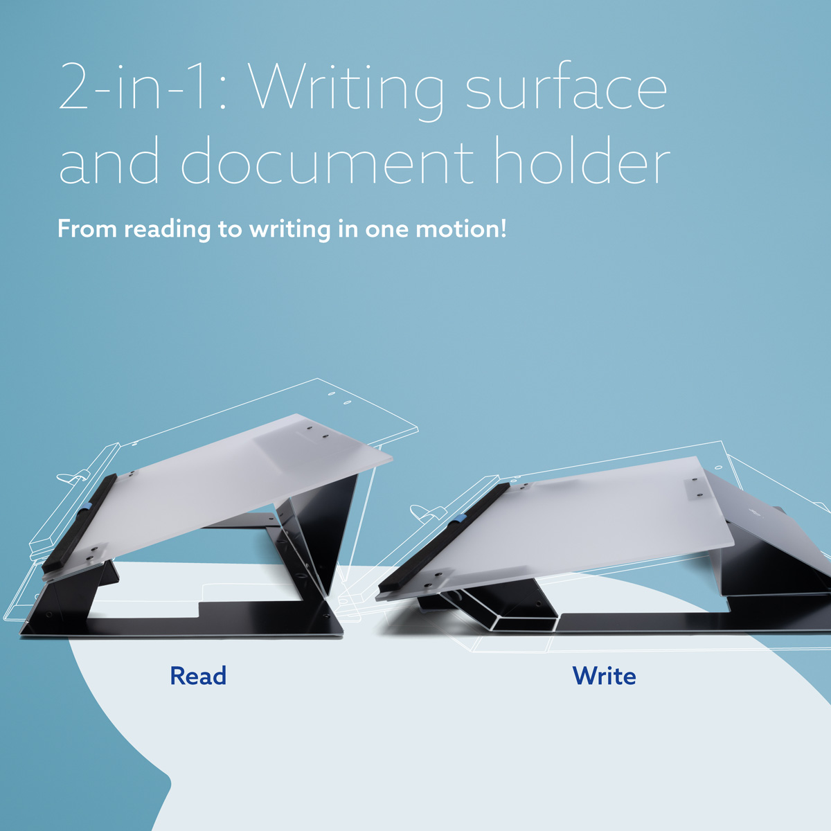 R-Go Read2Write Document holder (matte acrylic)
