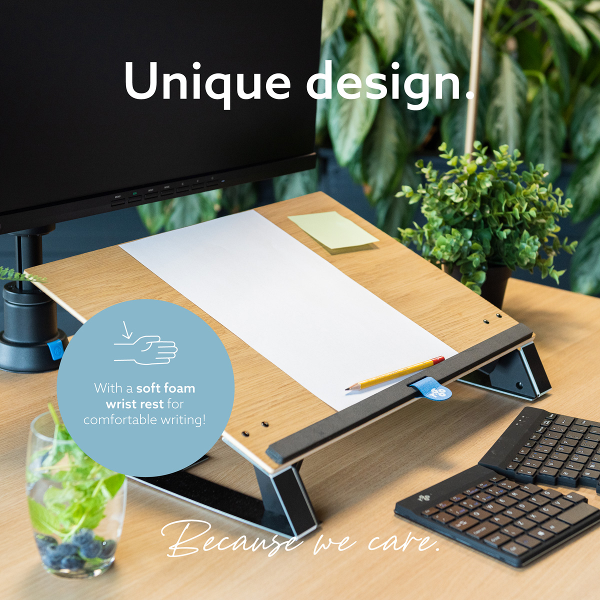 R-Go Read2Write Document holder (Oak wood)