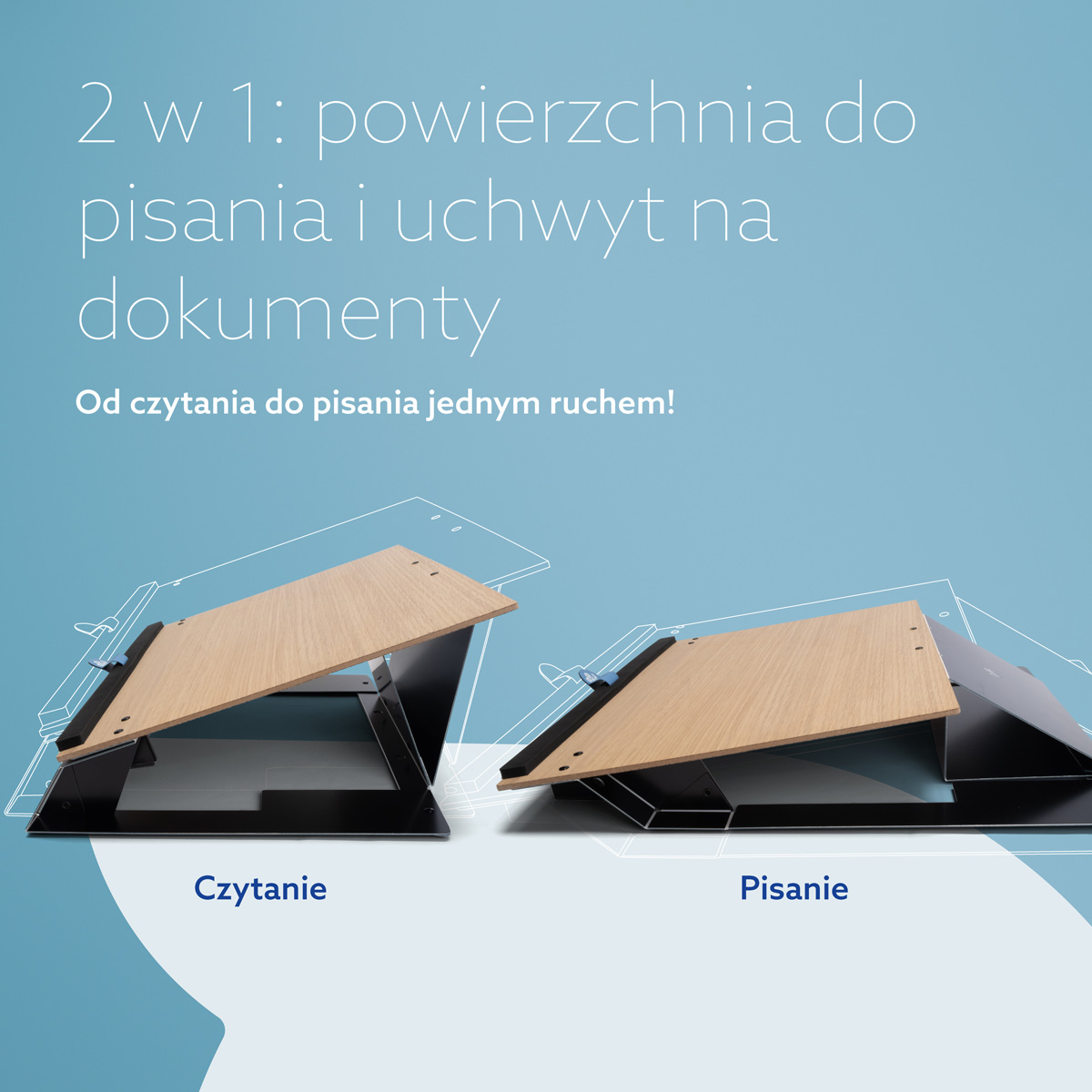 Uchwyt na dokumenty R-Go Read2Write (drewno dębowe)