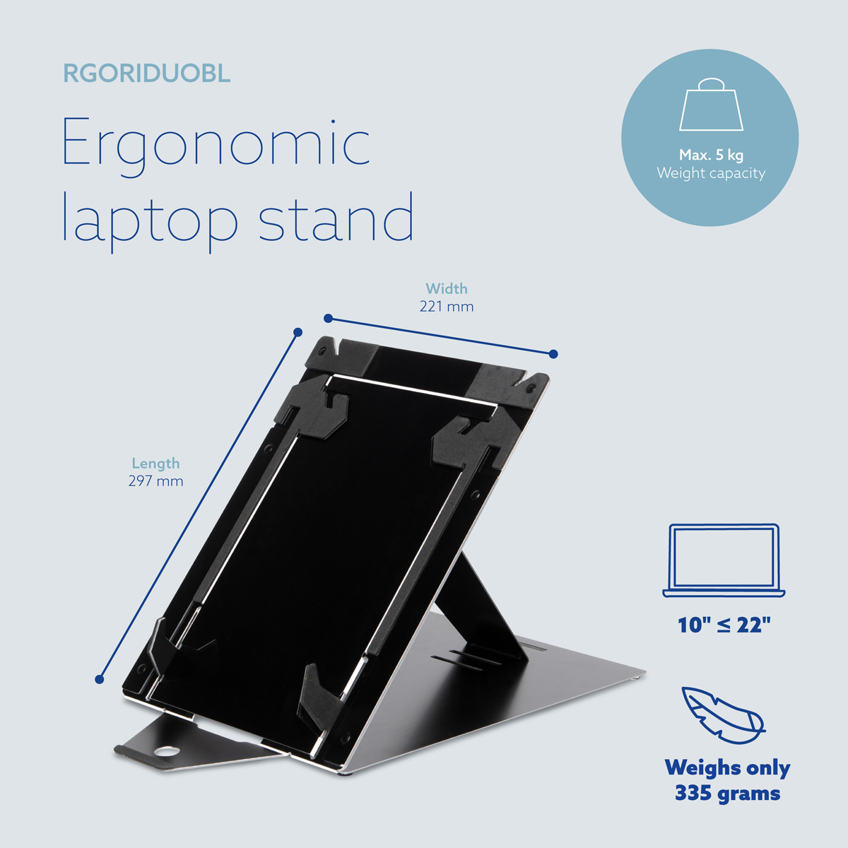 R-Go Riser Duo Tablet and Laptop stand