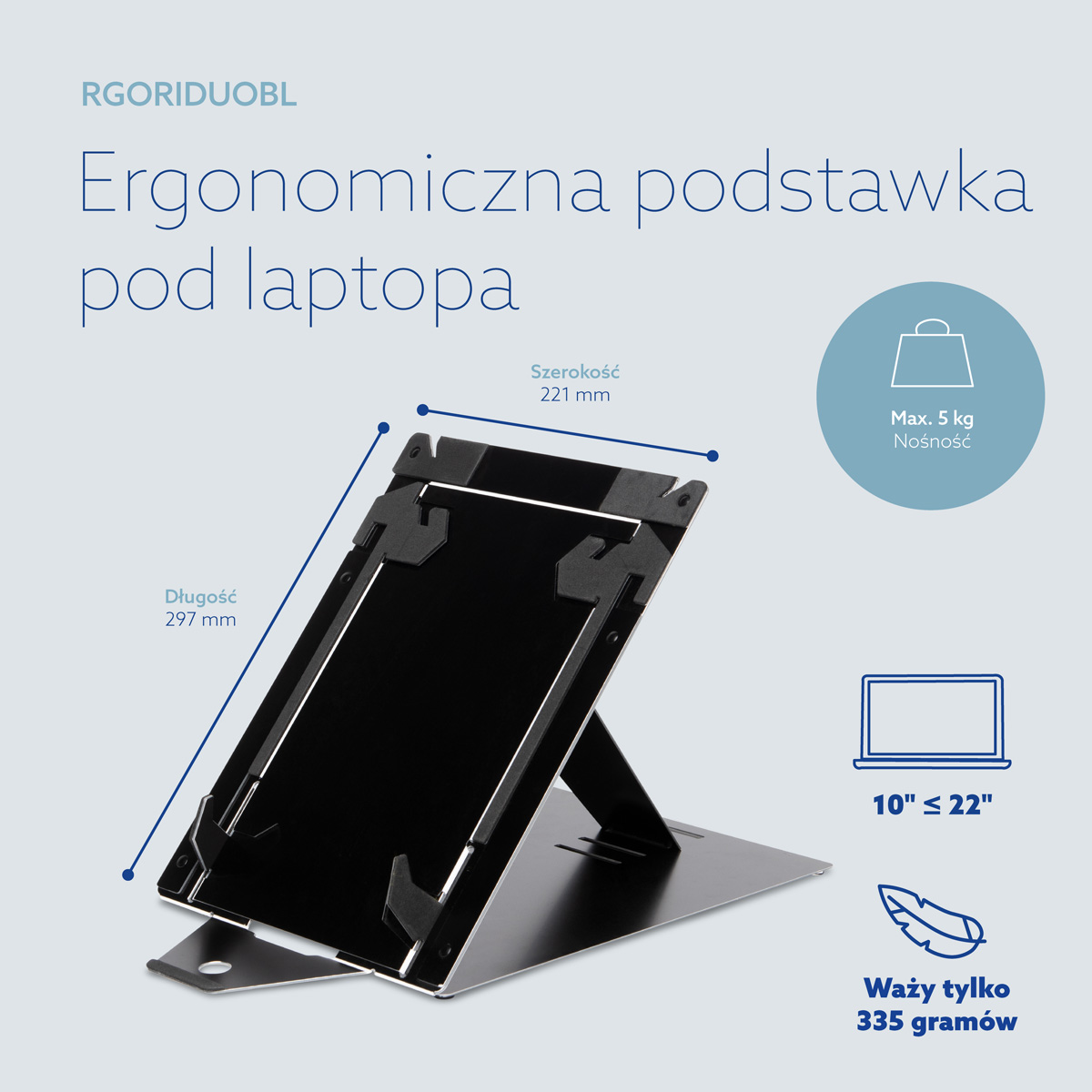 Podstawka pod tablet i laptop R-Go Riser Duo
