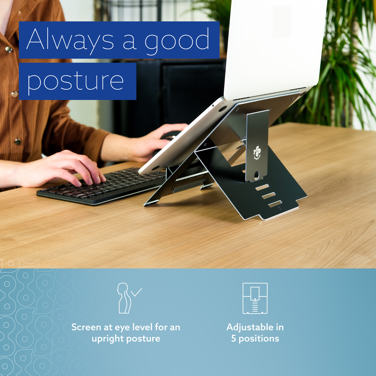 R-Go Riser Flexible Laptop stand (black)