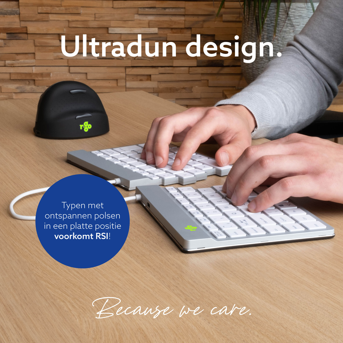 R-Go Split Break versie 2 (wit, draadloos, AZERTY – BE)